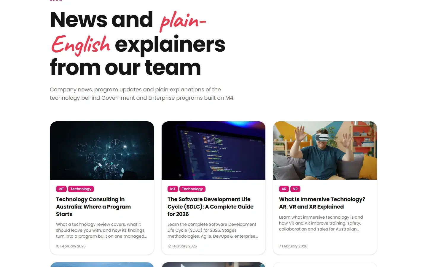 The Mobiddiction blog, with post cards on technology consulting, the software development life cycle and immersive technology