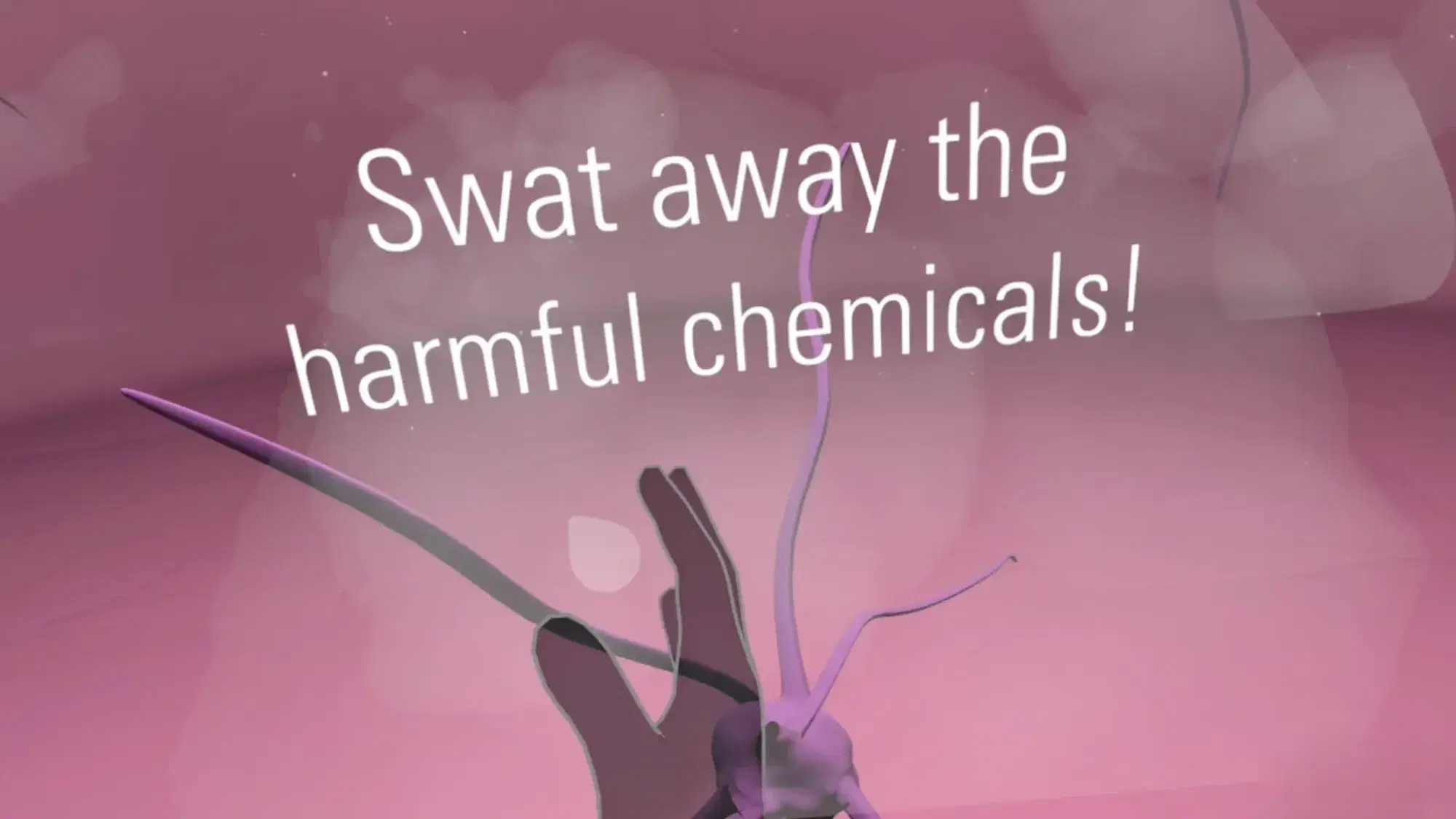 VapingVR scene inside the lungs with the prompt “Swat away the harmful chemicals”